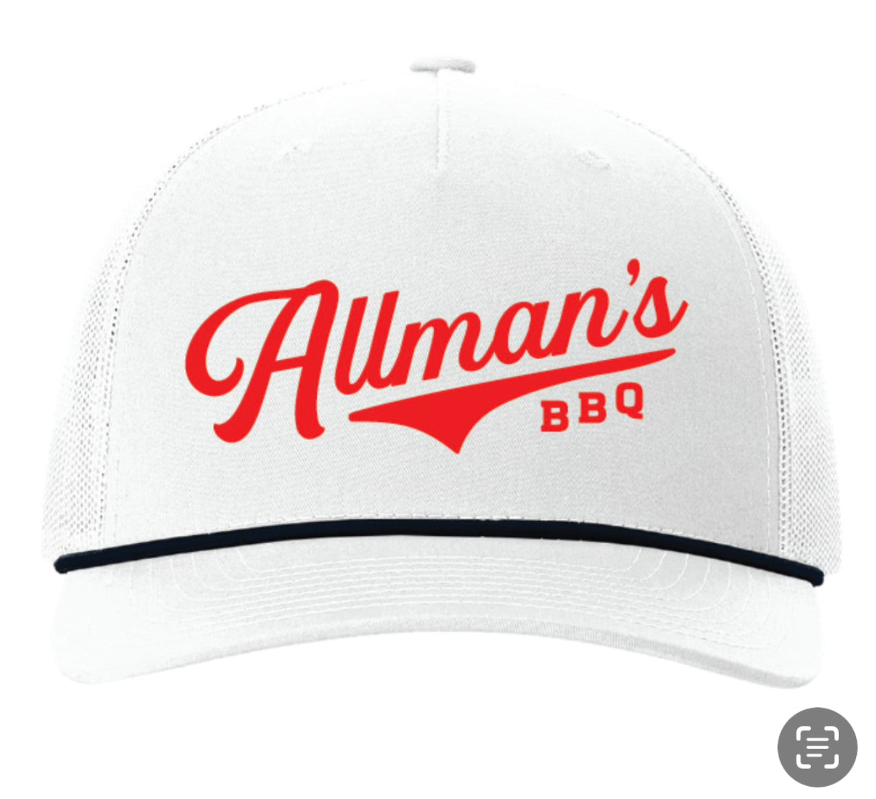 Allman's White Trucker Rope Hat Snapback
